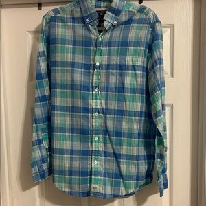 Vineyard Vines Blue and Green Checkered Shirt
